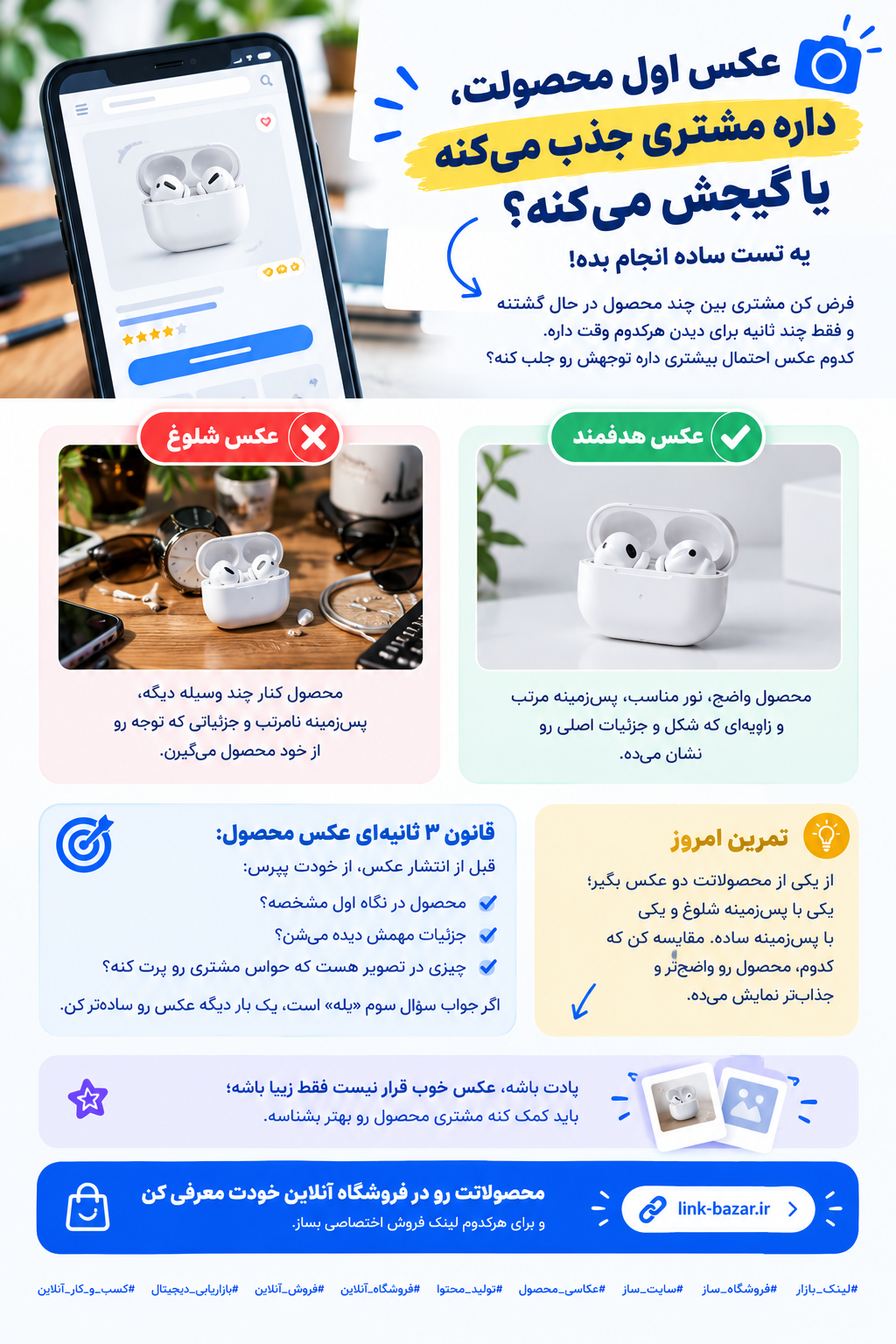 📸 عکس اول محصولت، داره مشتری جذب می‌کنه یا گیجش می‌کنه؟